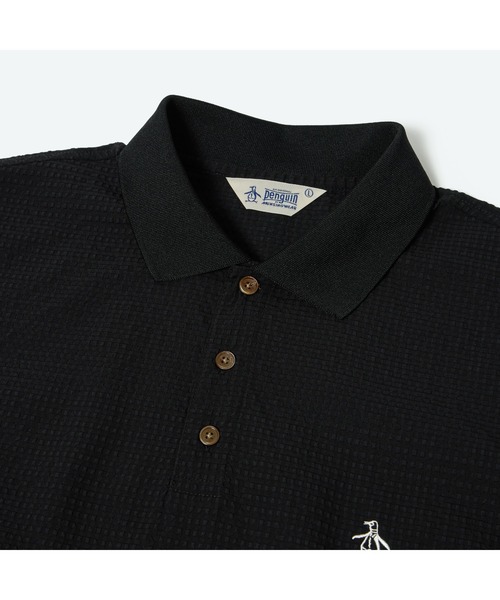 penguin BY MUNSINGWEAR(ペンギン バイ マンシングウェア)の「DOTAIR POLO SHIRT 吸汗速乾半袖ポロシャツ ゴルフウェア(ポロシャツ・メンズ・ブラック/グレー・M/XL/L)」の4枚目の写真