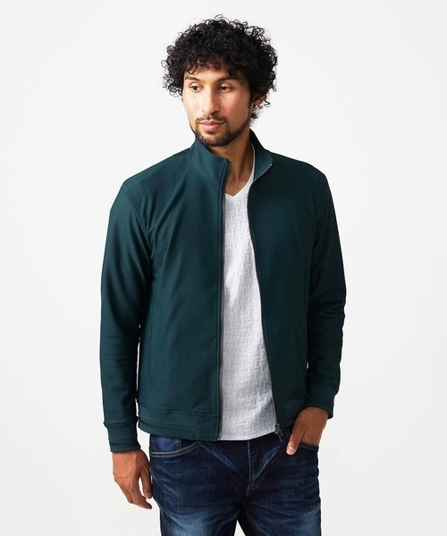 MICHEL KLEIN HOMME   （ミッシェルクランオム）の「スタンドカラーブルゾン（ブルゾン・メンズ・ブラック/グリーン・MEDIUM/LARGE/X-LARGE）」の2枚目の写真
