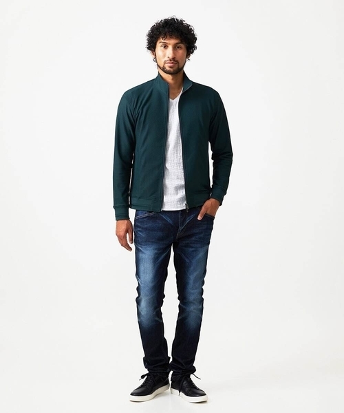 MICHEL KLEIN HOMME   （ミッシェルクランオム）の「スタンドカラーブルゾン（ブルゾン・メンズ・ブラック/グリーン・MEDIUM/LARGE/X-LARGE）」の6枚目の写真