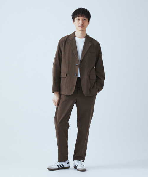 JOURNAL STANDARD（ジャーナルスタンダード）の「TRICOT CORD ワンタックイージーパンツ / セットアップ対応（その他パンツ・メンズ・チャコールグレー/ブラック/ネイビー/ブラウン・SMALL/MEDIUM/LARGE）」の8枚目の写真