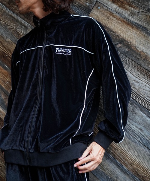 セール】VELOUR TRACK JACKET/THRASHER スラッシャー ベロア トラック