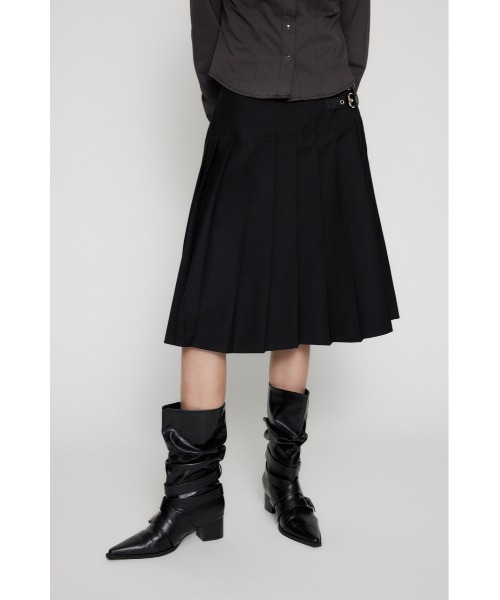 LAGUA GEM（ラグアジェム）の「PLEATS MIDI スカート（スカート・レディース・杢グレー/ネイビー系/ブラック・MEDIUM/SMALL/X-SMALL）」の5枚目の写真