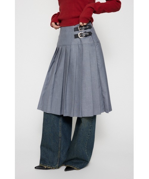 LAGUA GEM（ラグアジェム）の「PLEATS MIDI スカート（スカート・レディース・杢グレー/ネイビー系/ブラック・MEDIUM/SMALL/X-SMALL）」の8枚目の写真