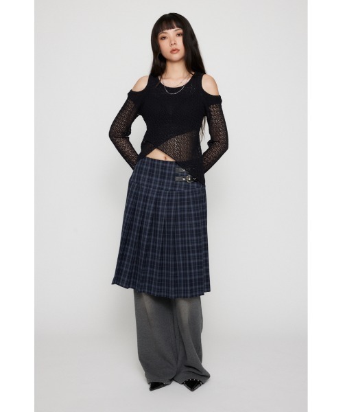 LAGUA GEM（ラグアジェム）の「PLEATS MIDI スカート（スカート・レディース・杢グレー/ネイビー系/ブラック・MEDIUM/SMALL/X-SMALL）」の13枚目の写真