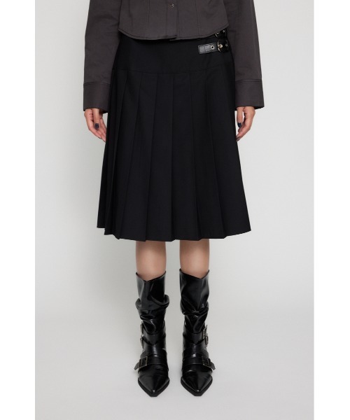 LAGUA GEM（ラグアジェム）の「PLEATS MIDI スカート（スカート・レディース・杢グレー/ネイビー系/ブラック・MEDIUM/SMALL/X-SMALL）」の4枚目の写真