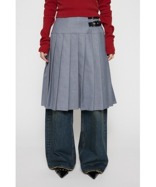 LAGUA GEM（ラグアジェム）の「PLEATS MIDI スカート（スカート・レディース・杢グレー/ネイビー系/ブラック・MEDIUM/SMALL/X-SMALL）」の7枚目の写真