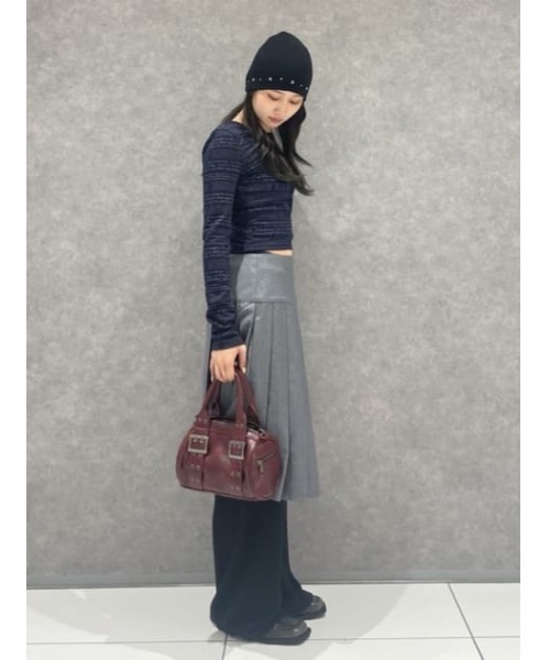 LAGUA GEM（ラグアジェム）の「PLEATS MIDI スカート（スカート・レディース・杢グレー/ネイビー系/ブラック・MEDIUM/SMALL/X-SMALL）」の22枚目の写真