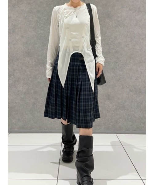 LAGUA GEM（ラグアジェム）の「PLEATS MIDI スカート（スカート・レディース・杢グレー/ネイビー系/ブラック・MEDIUM/SMALL/X-SMALL）」の19枚目の写真