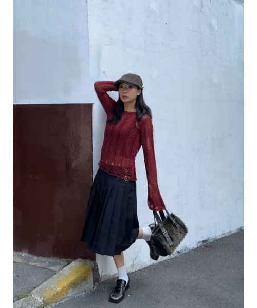 LAGUA GEM（ラグアジェム）の「PLEATS MIDI スカート（スカート・レディース・杢グレー/ネイビー系/ブラック・MEDIUM/SMALL/X-SMALL）」の20枚目の写真