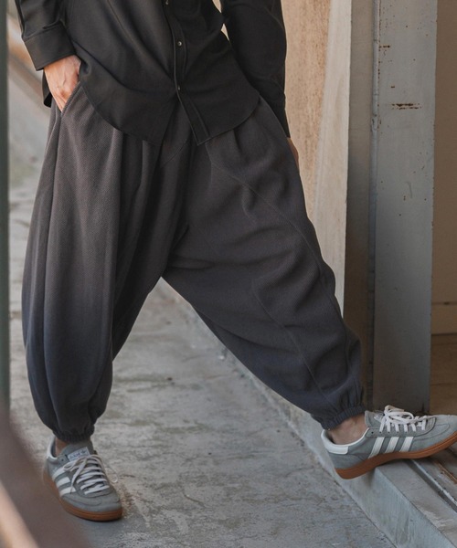 CAMBIO（カンビオ）の「mp14132- Honeycomb Jacquard Fleece Surrouel Pants サルエルパンツ(A55525cmb)（その他パンツ・メンズ・チャコール/ブラック・S/M/L）」の10枚目の写真