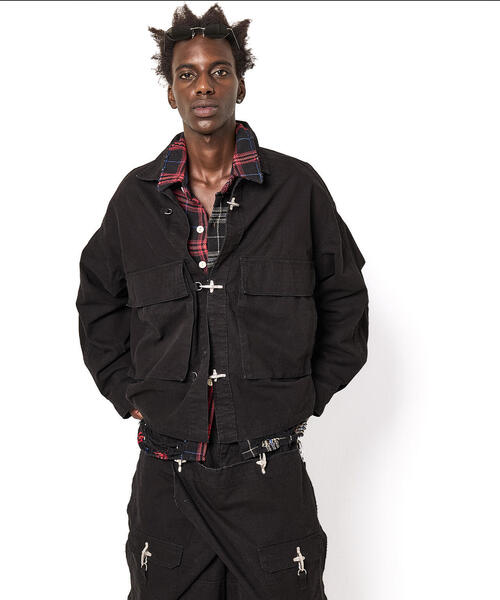 DANKE SCHON（ダンケシェーン）の「DankeSchon/ダンケシェーン/RIPSTOP CARGO SHIRTS（シャツ/ブラウス・レディース・ブラック/グレー・L/M/S）」の10枚目の写真