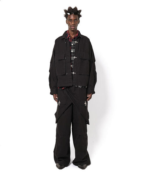 DANKE SCHON（ダンケシェーン）の「DankeSchon/ダンケシェーン/RIPSTOP CARGO SHIRTS（シャツ/ブラウス・レディース・ブラック/グレー・L/M/S）」の12枚目の写真