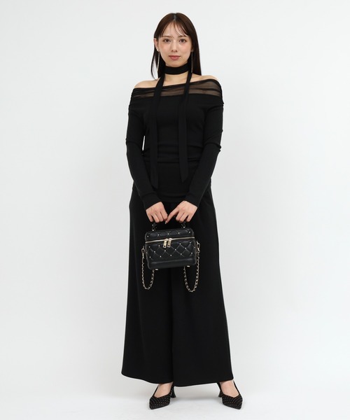 ROYAL PARTY(ロイヤルパーティー)の「デコルテシアーオフショルダーカットトップス(Tシャツ/カットソー・レディース・グレー/ブラック/ブラウン・FREE)」の10枚目の写真
