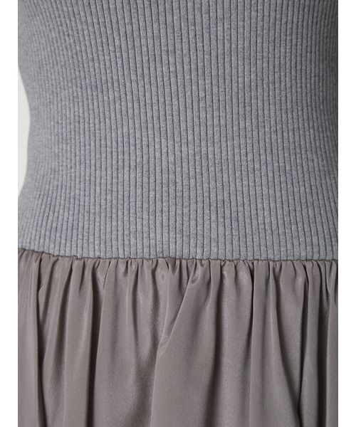 FRAY I.D（フレイアイディー）の「ニットドッキングワンピース（ワンピース・レディース・ベージュ/ブラック/グレー・0/1）」の9枚目の写真