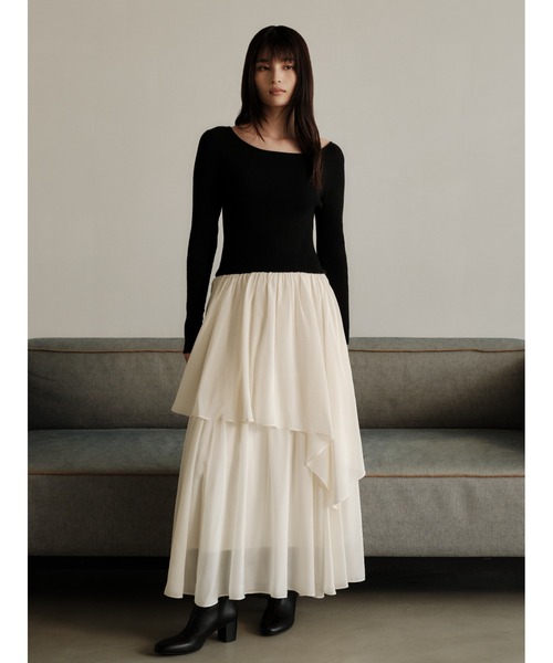 ニットドッキングワンピース（ワンピース）｜FRAY I.D（フレイ