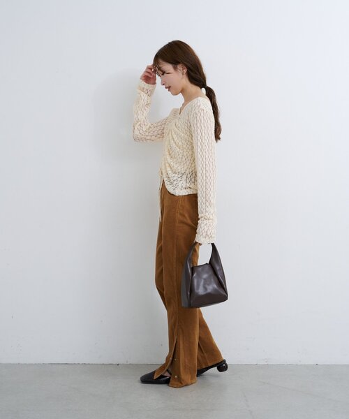 Kastane（カスタネ）の「B ギャザーレースカットトップス（Tシャツ/カットソー・レディース・ブラック/アイボリー/ブラウン・FREE）」の11枚目の写真