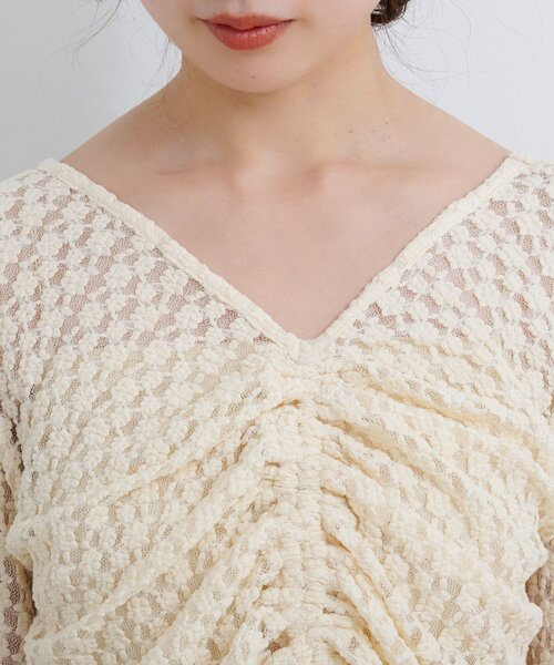 Kastane（カスタネ）の「B ギャザーレースカットトップス（Tシャツ/カットソー・レディース・ブラック/アイボリー/ブラウン・FREE）」の13枚目の写真