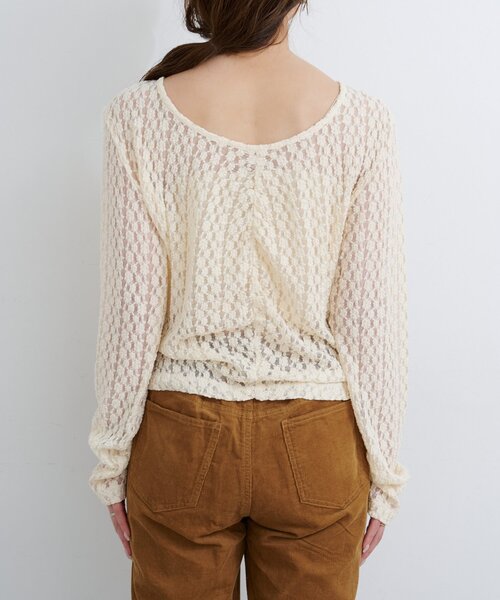 Kastane（カスタネ）の「B ギャザーレースカットトップス（Tシャツ/カットソー・レディース・ブラック/アイボリー/ブラウン・FREE）」の19枚目の写真