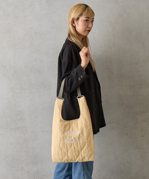 BIRTHDAY BAR（バースデイバー）の「キルティングマルシェトート2WAYバッグ ショルダー付き（トートバッグ・レディース・グリーン/ブラック/アイボリー/ピンク・0）」の5枚目の写真