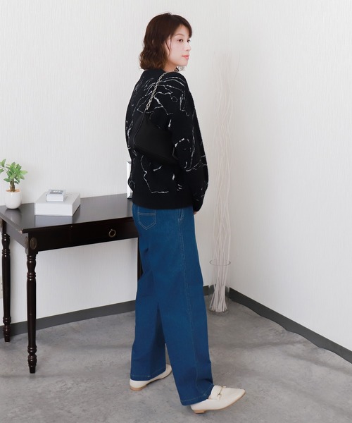 libelle more（リベル モア）の「ミニフェザーニュアンス柄ジャガードニット（ニット/セーター・レディース・ブラック/グレイッシュベージュ/アイボリー・M）」の18枚目の写真