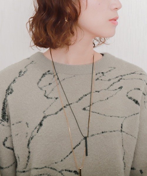 libelle more（リベル モア）の「ミニフェザーニュアンス柄ジャガードニット（ニット/セーター・レディース・ブラック/グレイッシュベージュ/アイボリー・M）」の10枚目の写真