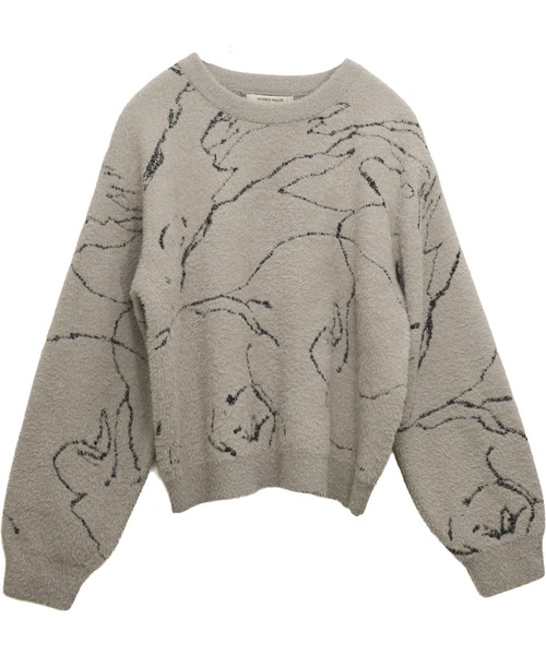 libelle more（リベル モア）の「ミニフェザーニュアンス柄ジャガードニット（ニット/セーター・レディース・ブラック/グレイッシュベージュ/アイボリー・M）」の16枚目の写真