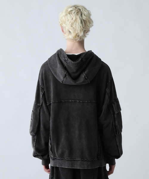 SET UP対応】ピグメントダブルポケットZIPパーカー(HARE)（パーカー