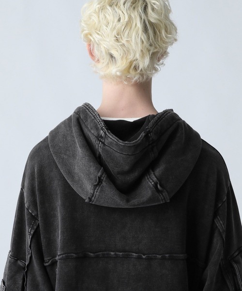 HARE（ハレ）の「【SET UP対応】ピグメントダブルポケットZIPパーカー(HARE)（パーカー・メンズ・ブラック/ブラウン/パープル系その他・SMALL/MEDIUM）」の10枚目の写真