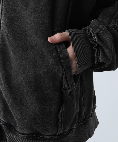 HARE（ハレ）の「【SET UP対応】ピグメントダブルポケットZIPパーカー(HARE)（パーカー・メンズ・ブラック/ブラウン/パープル系その他・SMALL/MEDIUM）」の5枚目の写真