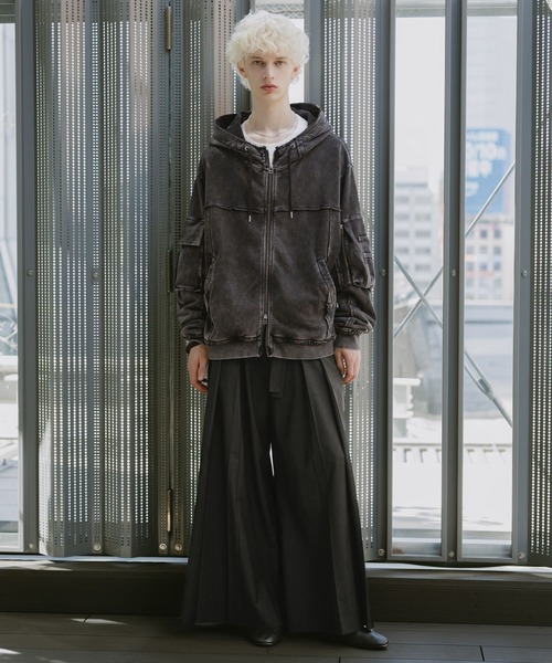 SET UP対応】ピグメントダブルポケットZIPパーカー(HARE)（パーカー