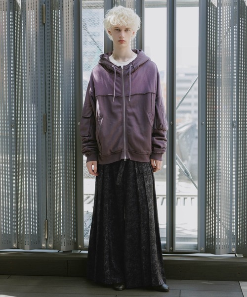 SET UP対応】ピグメントダブルポケットZIPパーカー(HARE)（パーカー