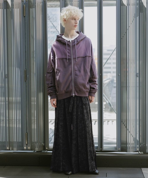 SET UP対応】ピグメントダブルポケットZIPパーカー(HARE)（パーカー