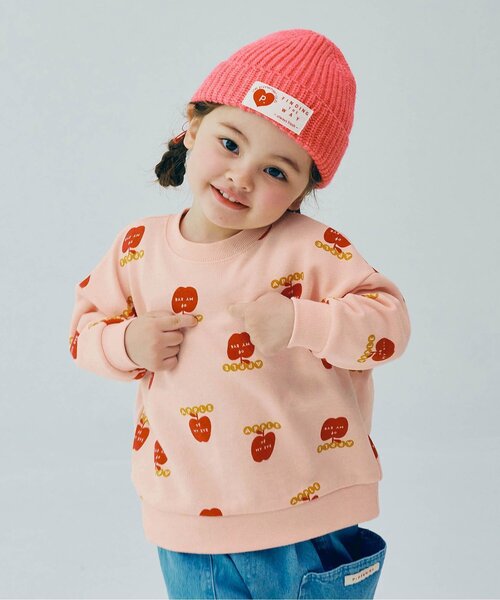 p.premier（ピードットプルミエ）の「【ジュニア対応】イロチ買いしたい総柄トレーナー（スウェット・キッズ・ブルー/ベビーピンク/アイボリー/ブラウン/マスタード・80/90/100/110/120/130/140）」の5枚目の写真