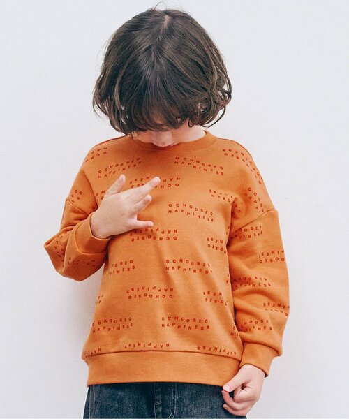 p.premier（ピードットプルミエ）の「【ジュニア対応】イロチ買いしたい総柄トレーナー（スウェット・キッズ・ブルー/ベビーピンク/アイボリー/ブラウン/マスタード・80/90/100/110/120/130/140）」の4枚目の写真