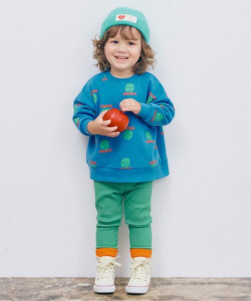 p.premier（ピードットプルミエ）の「【ジュニア対応】イロチ買いしたい総柄トレーナー（スウェット・キッズ・ブルー/ベビーピンク/アイボリー/ブラウン/マスタード・80/90/100/110/120/130/140）」の6枚目の写真