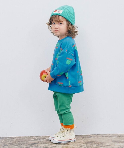 p.premier（ピードットプルミエ）の「【ジュニア対応】イロチ買いしたい総柄トレーナー（スウェット・キッズ・ブルー/ベビーピンク/アイボリー/ブラウン/マスタード・80/90/100/110/120/130/140）」の7枚目の写真