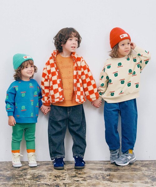 p.premier（ピードットプルミエ）の「【ジュニア対応】イロチ買いしたい総柄トレーナー（スウェット・キッズ・ブルー/ベビーピンク/アイボリー/ブラウン/マスタード・80/90/100/110/120/130/140）」の8枚目の写真