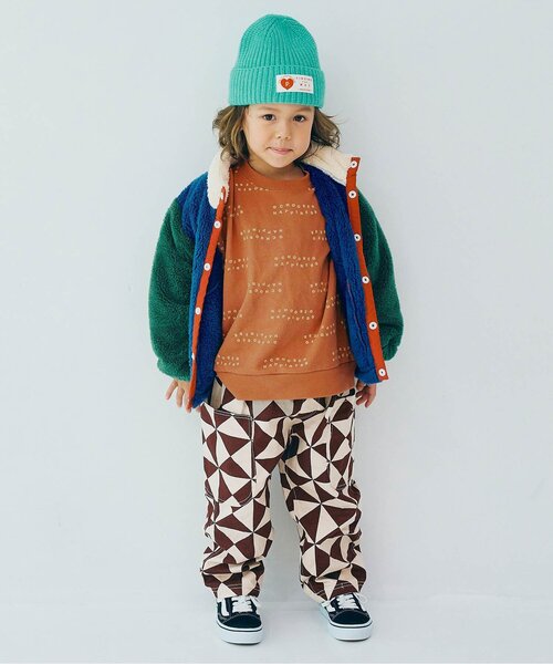 p.premier（ピードットプルミエ）の「【ジュニア対応】イロチ買いしたい総柄トレーナー（スウェット・キッズ・ブルー/ベビーピンク/アイボリー/ブラウン/マスタード・80/90/100/110/120/130/140）」の10枚目の写真