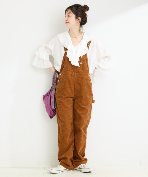 Lee（リー）の「ウォッシャブル / LEE/リー TAPERED OVERAL（サロペット/オーバーオール・レディース・カーキ/キャメル・MEDIUM）」の11枚目の写真