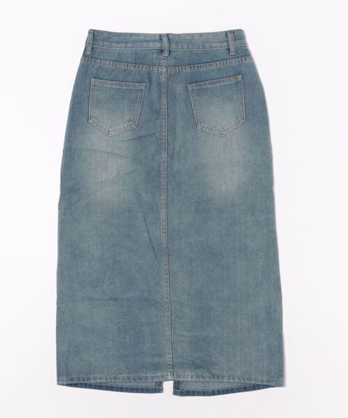 NO WAY（ノーウェイ）の「/スリットロング丈デニムスカート(LEY)（デニムスカート・レディース・ブルー・LARGE/MEDIUM/X-LARGE）」の3枚目の写真