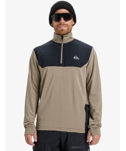 Quiksilver(クイックシルバー)の「EARLY START HZ /クイックシルバーハーフジップスウェットトップス(スウェット・メンズ・ベージュ/ブラック・SMALL/MEDIUM/LARGE)」の1枚目の写真