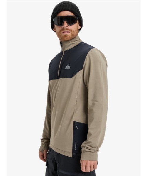 Quiksilver(クイックシルバー)の「EARLY START HZ /クイックシルバーハーフジップスウェットトップス(スウェット・メンズ・ベージュ/ブラック・SMALL/MEDIUM/LARGE)」の3枚目の写真