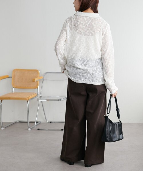 DISCOAT（ディスコート）の「2タックチノワイドパンツ（チノパンツ・レディース・ブラウン/ベージュ・MEDIUM/LARGE）」の11枚目の写真