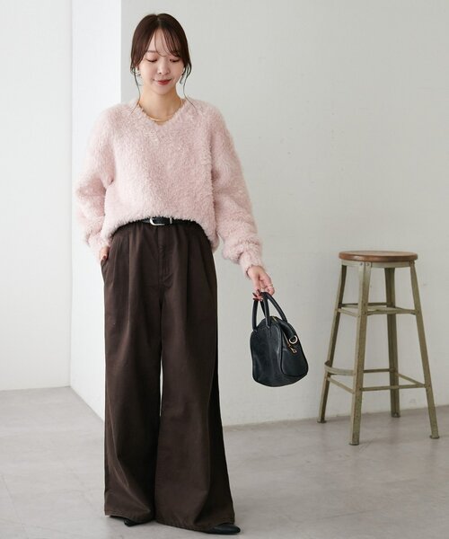 DISCOAT（ディスコート）の「2タックチノワイドパンツ（チノパンツ・レディース・ブラウン/ベージュ・MEDIUM/LARGE）」の16枚目の写真