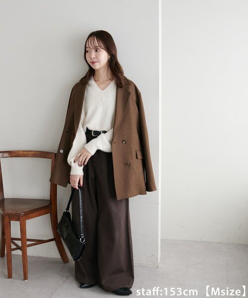 DISCOAT（ディスコート）の「2タックチノワイドパンツ（チノパンツ・レディース・ブラウン/ベージュ・MEDIUM/LARGE）」の20枚目の写真