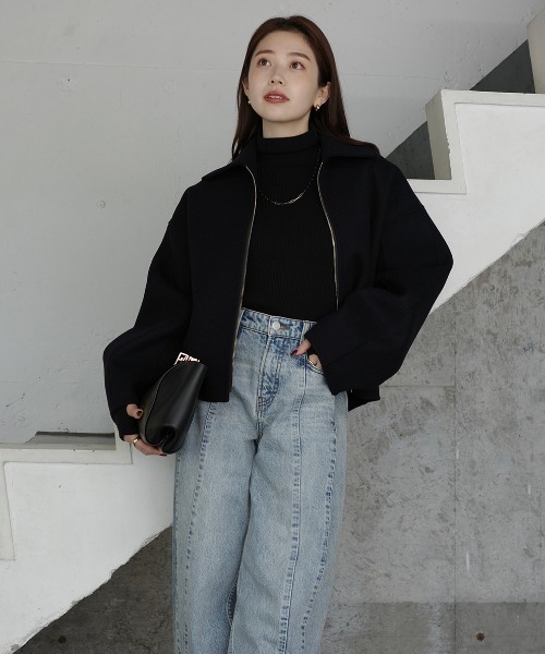 シルクカシミアブレンドフィットリブタートルニット（ニット/セーター