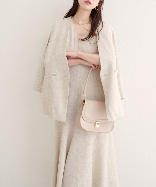 natural couture（ナチュラルクチュール）の「【WEB限定】ノーカラージャケット（ノーカラージャケット・レディース・ブラック/ブラウン/グレー/オフホワイト・FREE）」の21枚目の写真