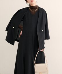 ノーカラージャケット（ブラック/黒色系）ファッション通販