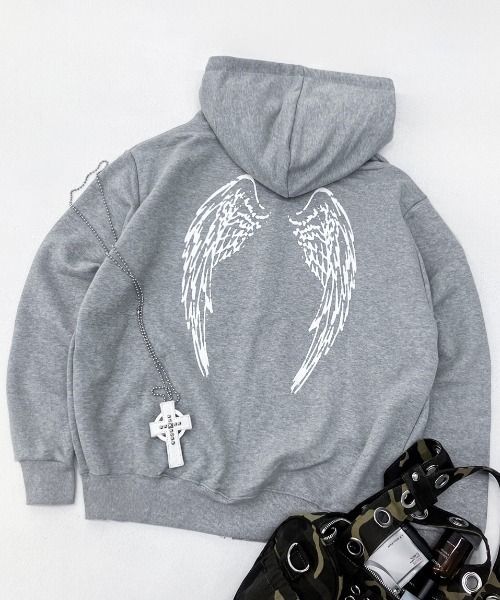 FANCY CLUB(ファンシークラブ)の「A'GEM/9 × .kom 『FANCY CLUB/ファンシークラブ』別注品 ANGEL WING ZIP UP /エンジェル ウイングジップアップパーカー(パーカー・レディース・ブラック×レッド/ピンク/グレー/ブラック×ピンク・FREE)」の10枚目の写真