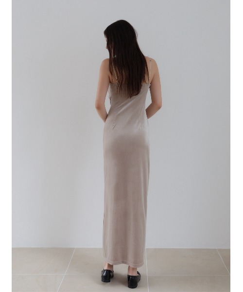 velour asymmetry drape cami dress（ワンピース）｜celon